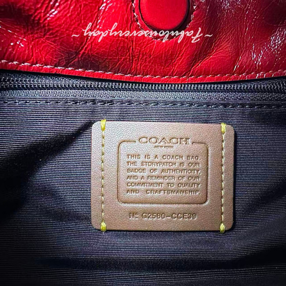 Coach Faye Shoulder/Crossbody Bag In Glazed Leather/Gold/Dark Cardinal CCE39 NWT - Picture 9 of 9